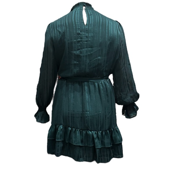 Hunter Green Dress long sleeve tiered mock neck NWT - Picture 2 of 8